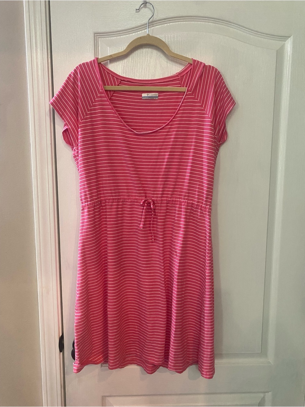 Columbia Pink Striped Tie-Waist Casual Dress